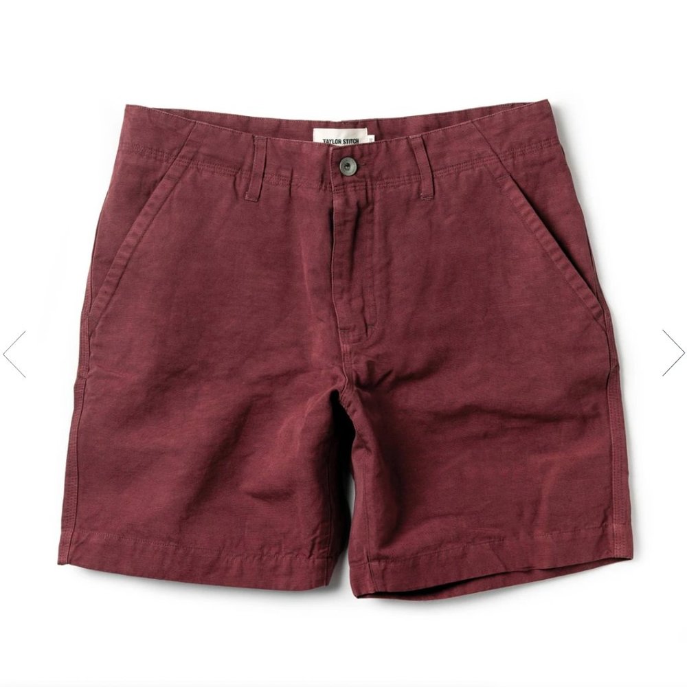 NWT Taylor Stitch Morse Short in Brick Slub Linen